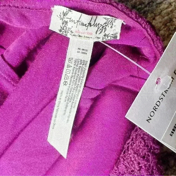 NWT Intimately FREE PEOPLE Women’s Magenta Lace Dress Size Small - Picture 14 of 16